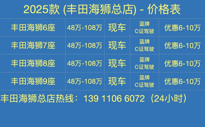 米乐m6官方网站，丰田海狮4s店报价丰田海狮 汽车之家